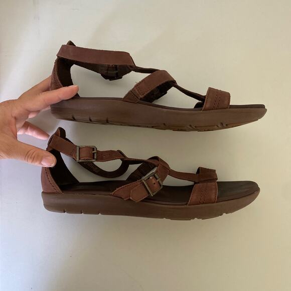 Timberland Sandals Womens 8.5 Branford Ankle Leather Gladiator Outdoor Strappy - Picture 5 of 10